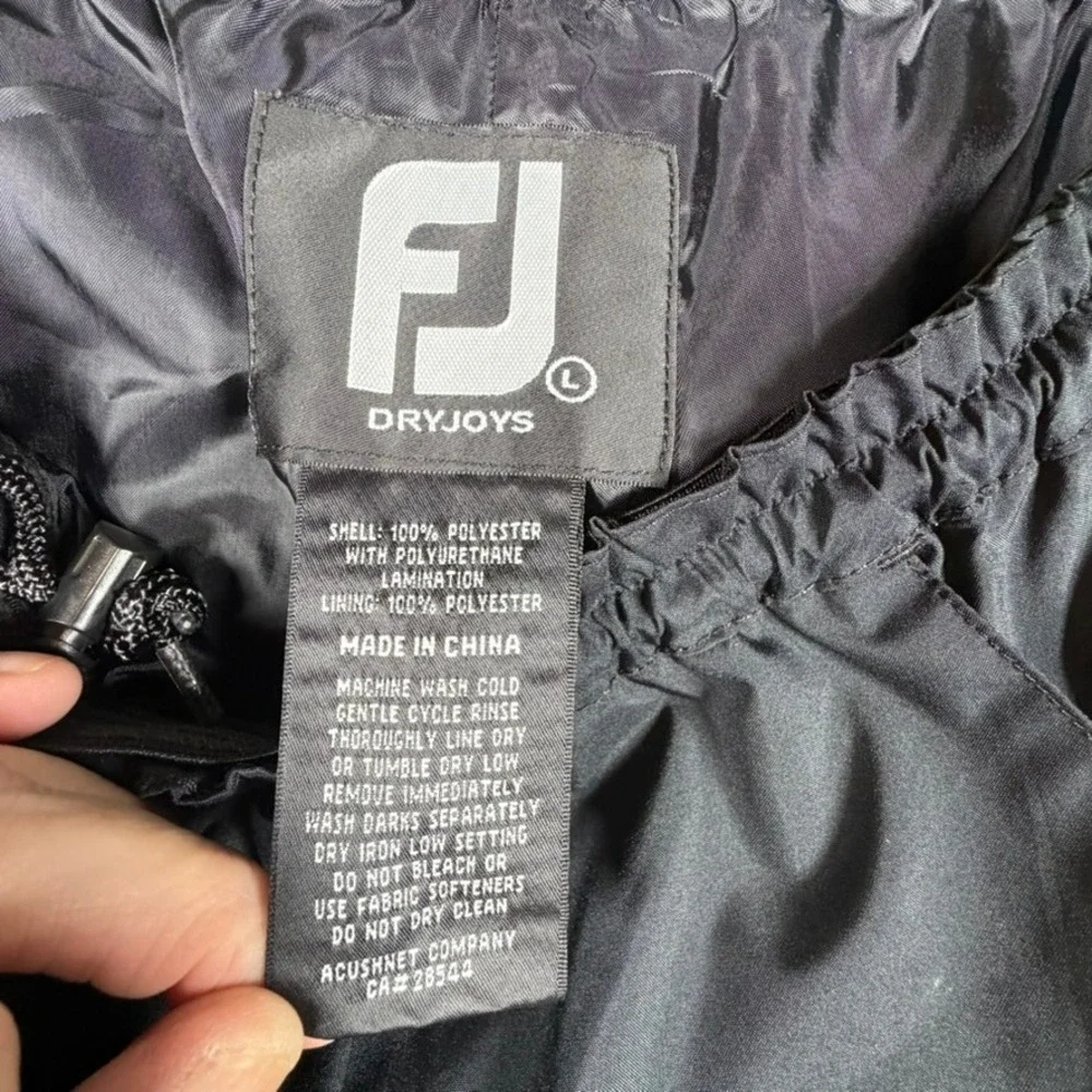 FootJoy DryJoys Mens Large Black Golf Rain Pants‎ Waterproof Wind Activewear